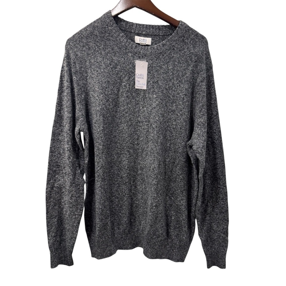 NWT Croft & Barrow Men's Charcoal Crewneck Sweater SIZE L
